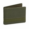 Portefeuille pliant 12 cm x 9 cm en toile vert kaki avec rangement cartes