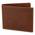 Portefeuille 12 x 2 x 9.5 cm marron aspect cuir pliant classique