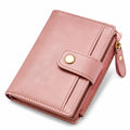Portefeuille femme 19 x 10 x 3 cm en matière synthétique rose pliable avec pression