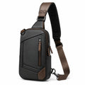 Sac bandoulière 18 × 8 × 32 cm aspect cuir noir/marron pour usage quotidien style urbain
