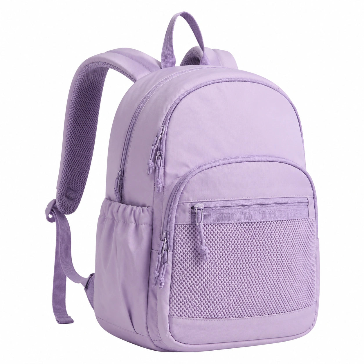 Sac à dos 30 x 15 x 40 cm en polyester lilas avec poches multiples