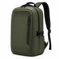 Sac à dos 48 × 32 × 18 cm vert kaki en tissu synthétique avec poches zippées pour déplacements