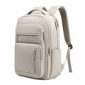 Sac à dos 30 x 18 x 45 cm beige en textile synthétique pour ordinateur style urbain