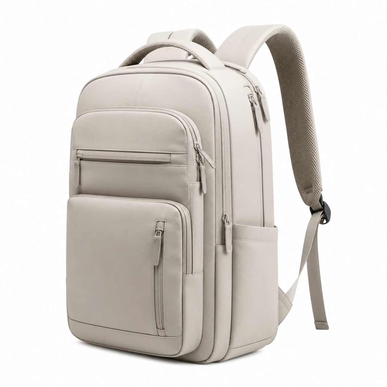 Sac à dos 30 x 18 x 45 cm beige en textile synthétique pour ordinateur style urbain