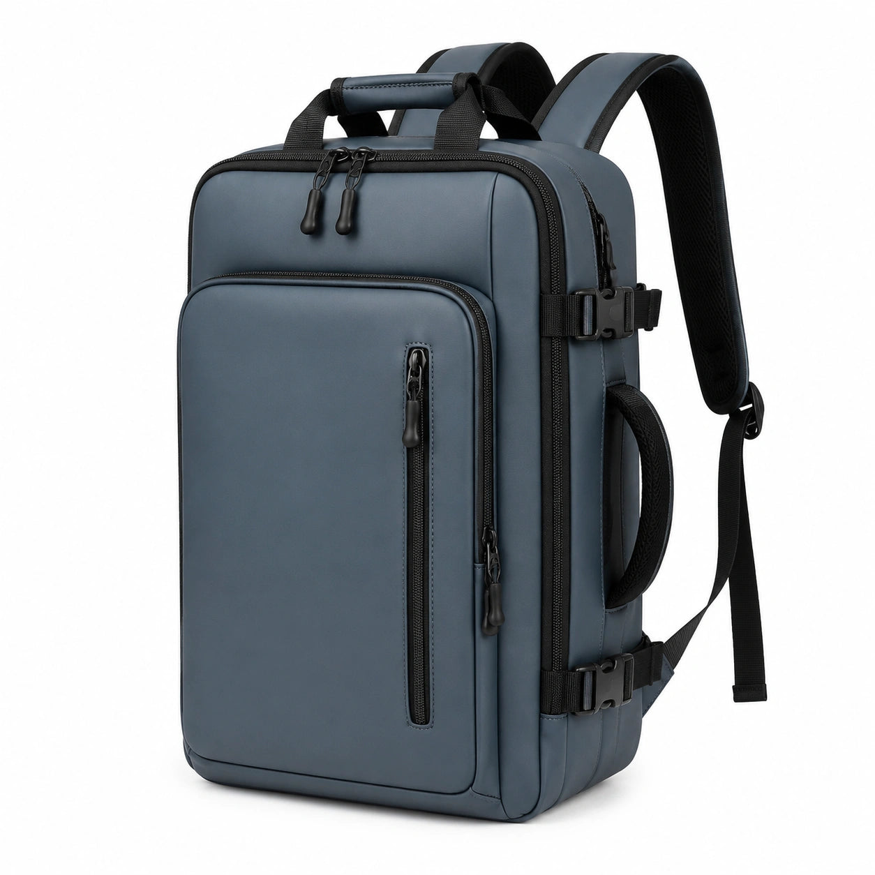Sac à dos de voyage 32×18×48 cm bleu gris en matière synthétique convertible à compartiments
