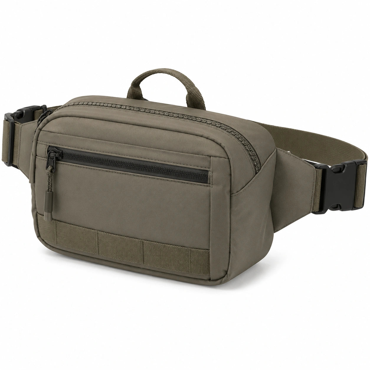 Sac banane 30 x 8 x 16 cm en textile synthétique vert kaki pour rangement urbain à ceinture réglable
