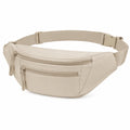 Sac banane 28 x 7 x 15 cm beige en textile synthétique - réglable à deux poches zippées
