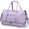 Sac de voyage 50 x 25 x 30 cm en polyester lilas avec compartiment à chaussures et bandoulière réglable