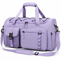 Sac de voyage 45 x 25 x 28 cm en polyester violet avec poches multiples et bandoulière réglable