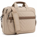 Sacoche ordinateur 40 cm textile beige matelassée avec bandoulière