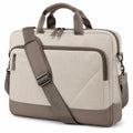 Sac pour ordinateur portable 40 x 8 x 30 cm en textile beige et taupe avec bandoulière ajustable
